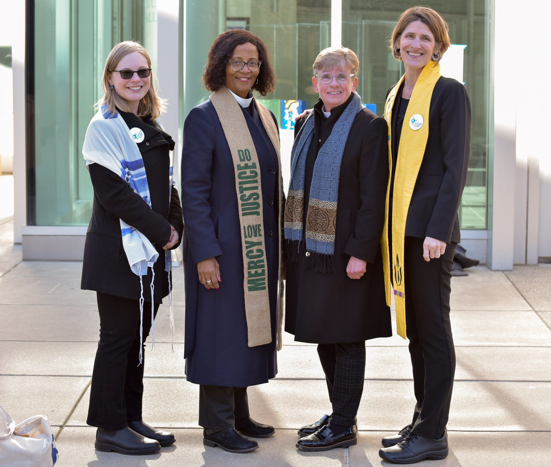 from left to right: Rabbi Rebecca Hecht, Rev. Dr. Marlyn Bussey, Rev. Dr. Penny Nixon, and Rev. Dr. Tovis Page